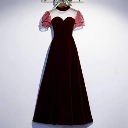 Elegant Velvet Dress, Sexy Evening Dress,custom..