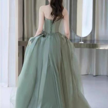 Classy Evening Dress, Strapless Bridesmaid Dress,..