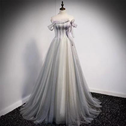 Off-the-shoulder Evening Dress, Senior Grey Fairy..