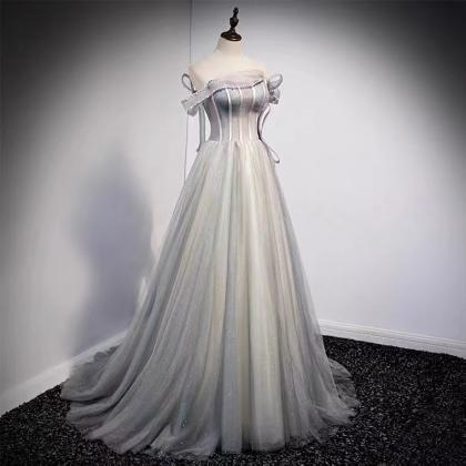 Off-the-shoulder Evening Dress, Senior Grey Fairy..