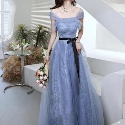 Blue evening dress, new style, simp..
