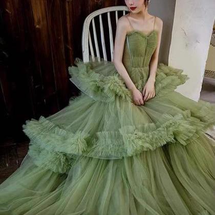 Unique Evening Dress, Temperament, Noble Green..