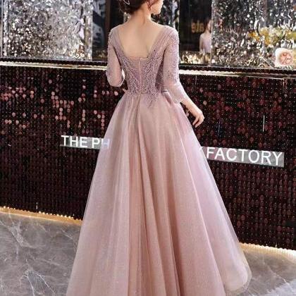 Elegant Temperament Prom Dress, Pink Atmosphere..