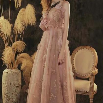Pink bridesmaid dress, fairy studen..