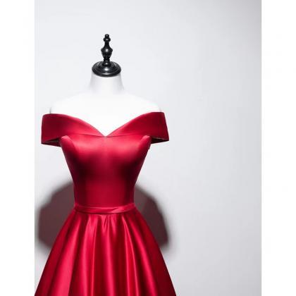 Red Prom Dress, Off Shoulder Party Dress,custom..