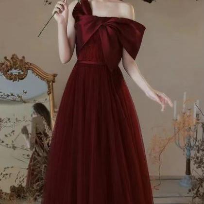 Red Party Dress,off Shoulder Evening Dress, Sweet..