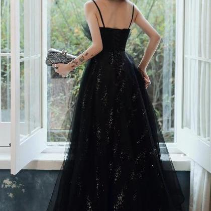 Black Evening Dress, Light Luxury Party Dress,..