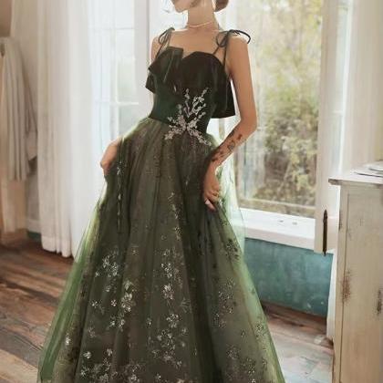 Fairy Dream Prom Dress, Green Sky Dress Evening..