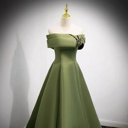 Strapless Evening Dress,green Party Dress, Elegant..