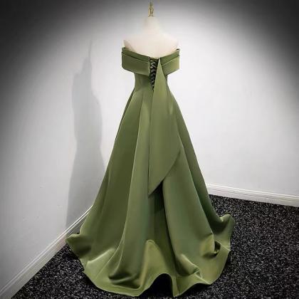 Strapless Evening Dress,green Party Dress, Elegant..