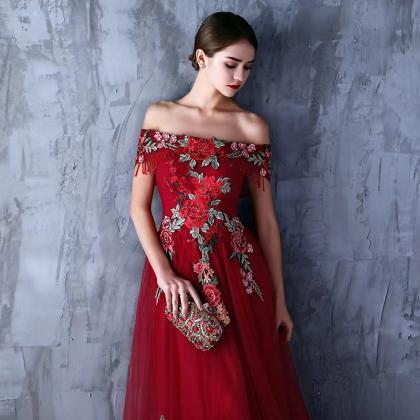 Off Shoulder Party Dress,red Dress, Queen Prom..