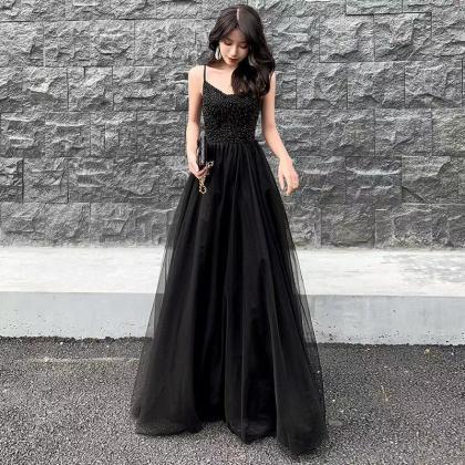 Black Dresses, Sexy Prom Dresses, ,spaghetti Strap..