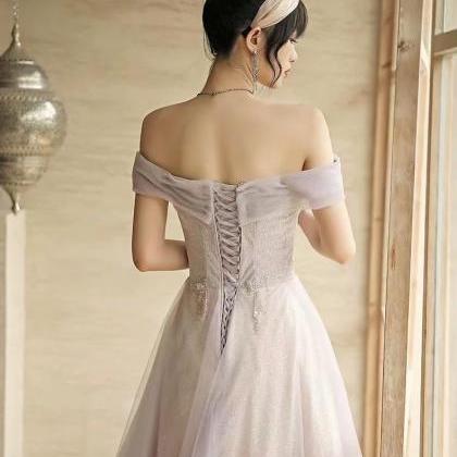 Off Shoulder Prom Gown,fairy Party Dress,sexy..