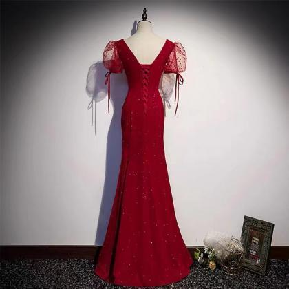 Mermaid Dress, Red Evening Dress, High Grade Sexy..