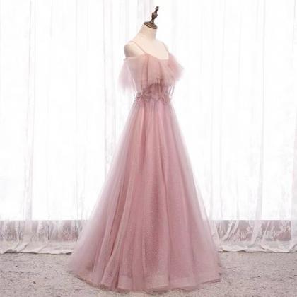 Spaghetti Strap Prom Dresses, Pink Party Dresses,..