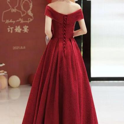 Sweet Prom Dress With Pocket,red Party..