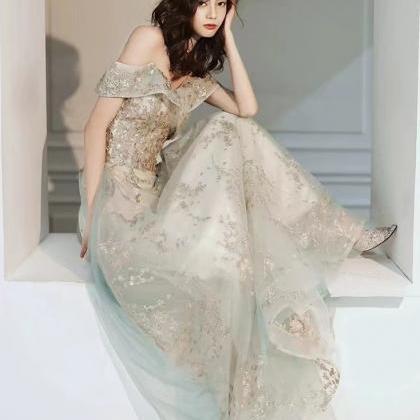 Off-shoulder Evening Dress Banquet Temperament