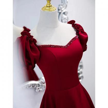 Red Party Dress ,charming Party Dress,satin Formal..