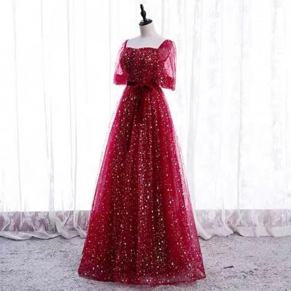 Red Dress, Unique Star Party Dress, Fairy Elegant..
