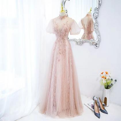 Pink evening dress, fairy temperame..