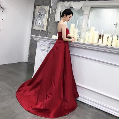 Red Pary Dress, Strapless Prom Dress,custom Made