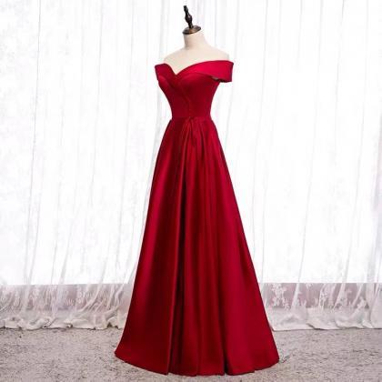 Satin prom dress ,red evening dress..