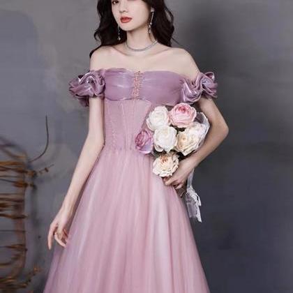 Pink Evening Dress,temperament Prom Dress ,cute..