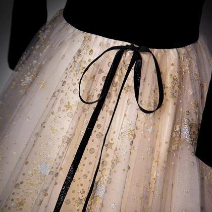 Long Sleeve Prom Dress, Formal Evening Dress..