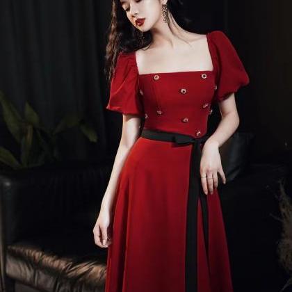 Off Shoulder Prom Dress,red Party Dress,sweet..