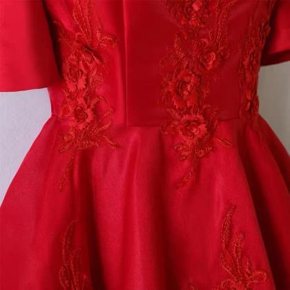 Off Shoulder Party Dress, Red Homecoming..