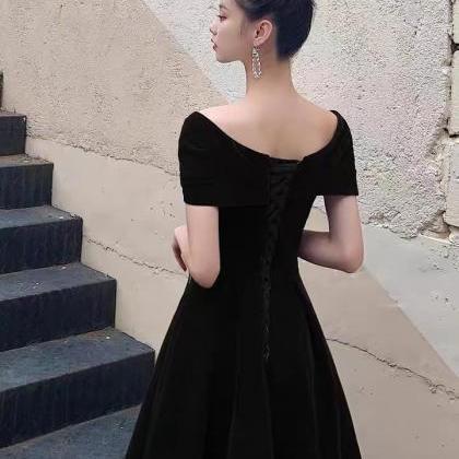 Off Shoulder Party Dress,black Evening Dress,noble..