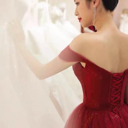Off Shoulder Party Dress,sexy Red Prom..
