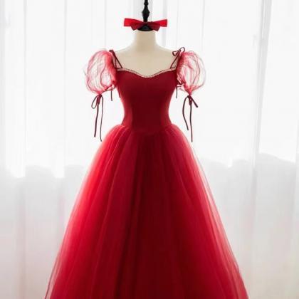 Princess Party Dress,red Prom Dress,sweet Ball..