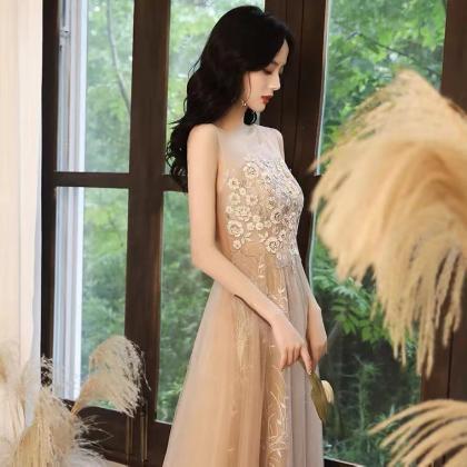 Temperament High Quality Dress,champagne Party..