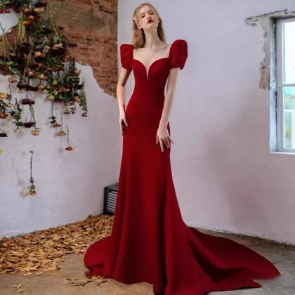 Off Shoulder Party Dress,red Evening Dress ,sexy..