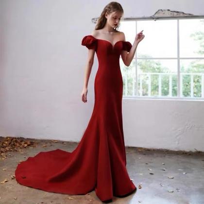 Off Shoulder Party Dress,red Evening Dress ,sexy..