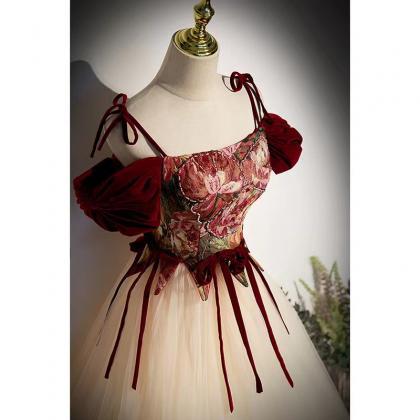 Vintage Evening Dress ,spaghetti Strap Party..