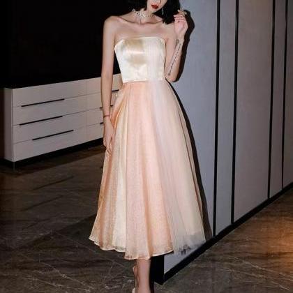 Pink Cocktail Dresses,strapless Birthday Party..