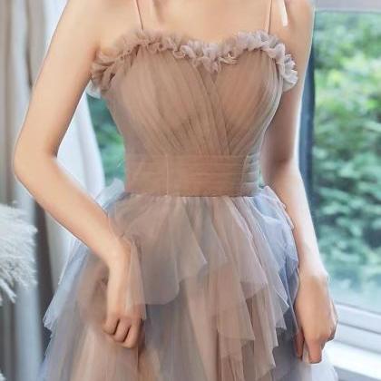 Fairy Prom Dress,spaghetti Strap Party Dress,cute..