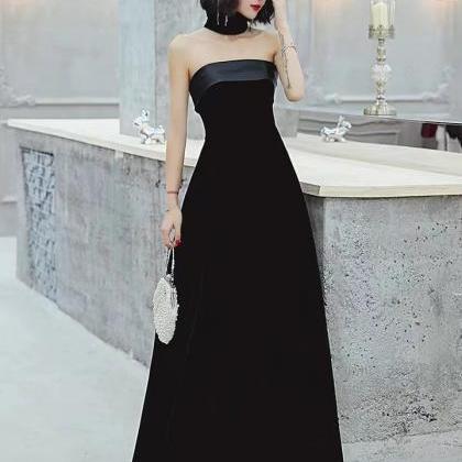 Sexy Strapless Dress,black S Party Dress,velvet..