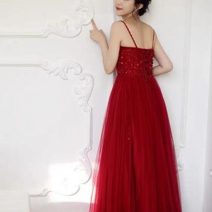 Red Evening Dress, Sexy Prom Dress With Bead,..