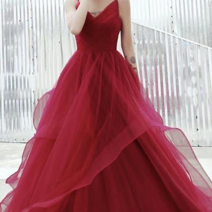 Red Dress,red Long Party Dress, Senior Princess..