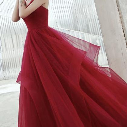 Red Dress,red Long Party Dress, Senior Princess..