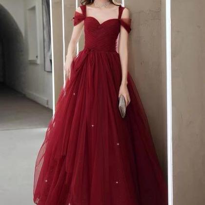 Red Dress,red Long Party Dress, Spaghetti Strap..