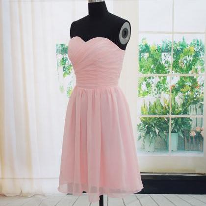 Short Simple Pink Bridesmaid Dresses, Pink..