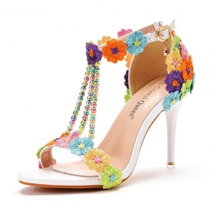 9cm Heel Sandals, Bridesmaid Wedding Shoes,..
