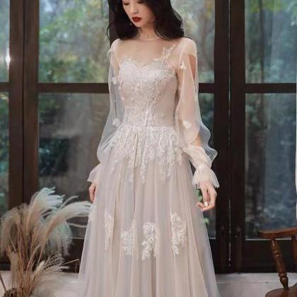 Long-sleeved Prom Dress, Fairy Party Dress,sweet..