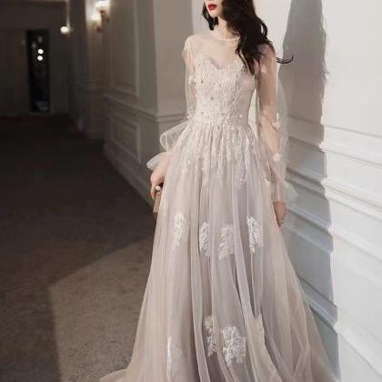 Long-sleeved Prom Dress, Fairy Party Dress,sweet..