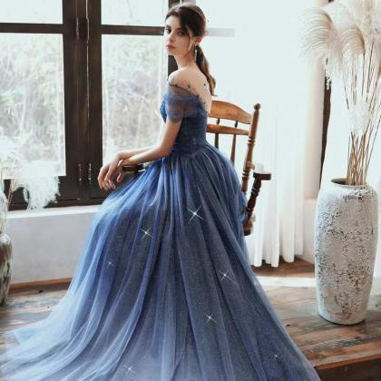 Navy Blue Party Dress, ,fashion Prom Dress, Dream..