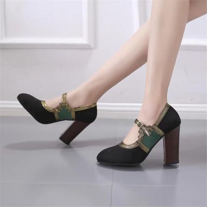 Chunky Heels, Women's Fashion Shoes